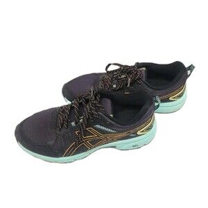 ASICS GEL-Venture 7 Trail Running Shoes Women’s 9 Wide Black Aqua Orange
